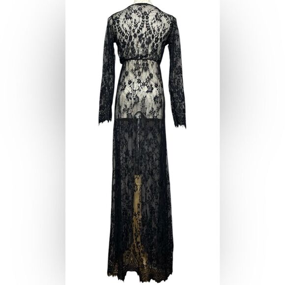 Yomoko Lace Dress Black Maxi M - Picture 2 of 8